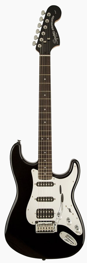 Squier Wiki | Black and Chrome Standard Stratocaster HSS
